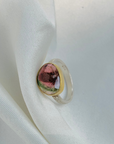 Bezel Gold Plated Silver Ring