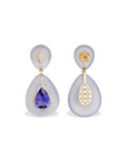 Ruka Chalcedony and Tanzanite Earrings