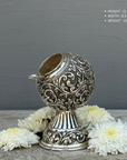 Antique silver floral pot ashtray