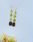 Garnet & Peridot 18K Gold Earrings