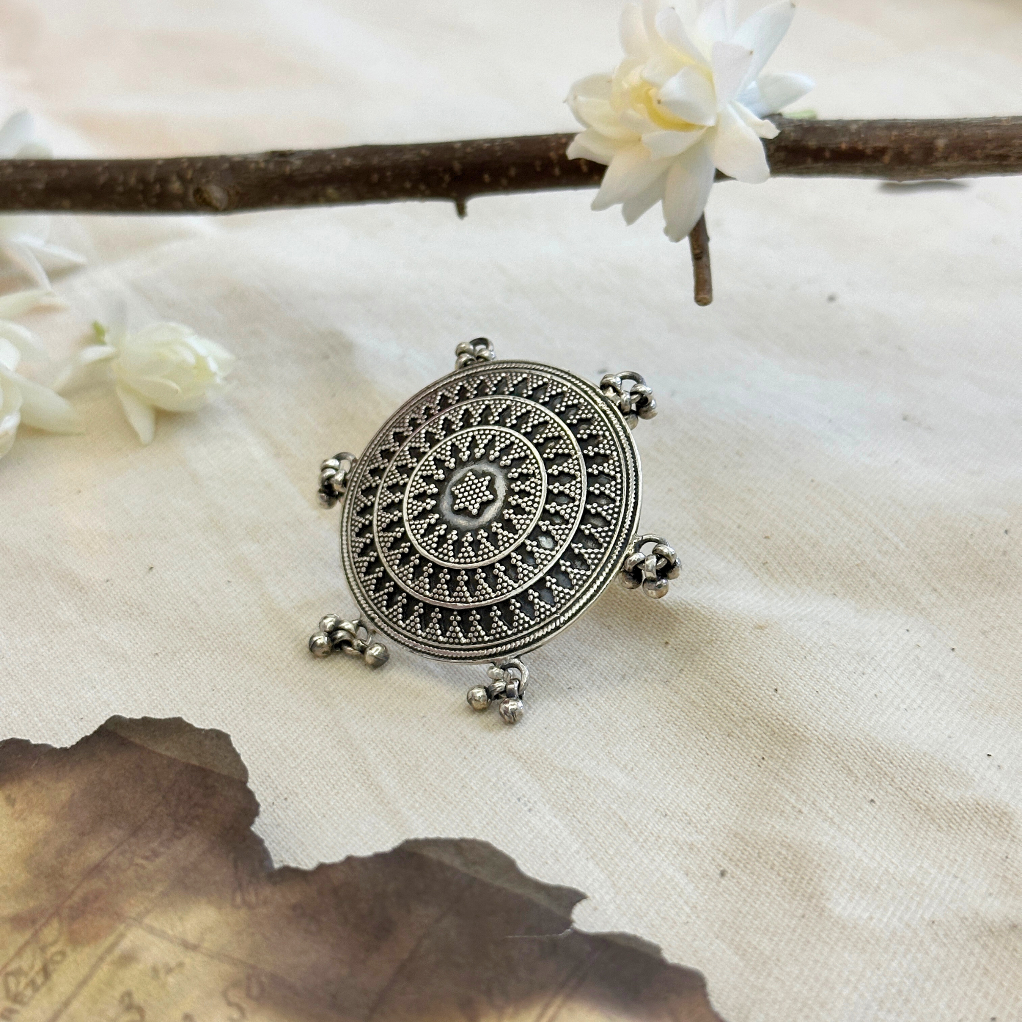Ghungru Traditional Round Silver 925 Ring