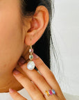 Pearl & Tourmaline 18K Gold Earrings