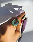 Harper Green Amethyst 18k Gold Plated Silver 925 Ring