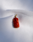 Coral Ganesha 18K Gold Pendant