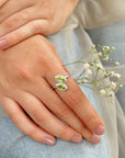 Palermo Garnet, Peridot, Blue Topaz & Citine Gemstone Silver 925 Ring