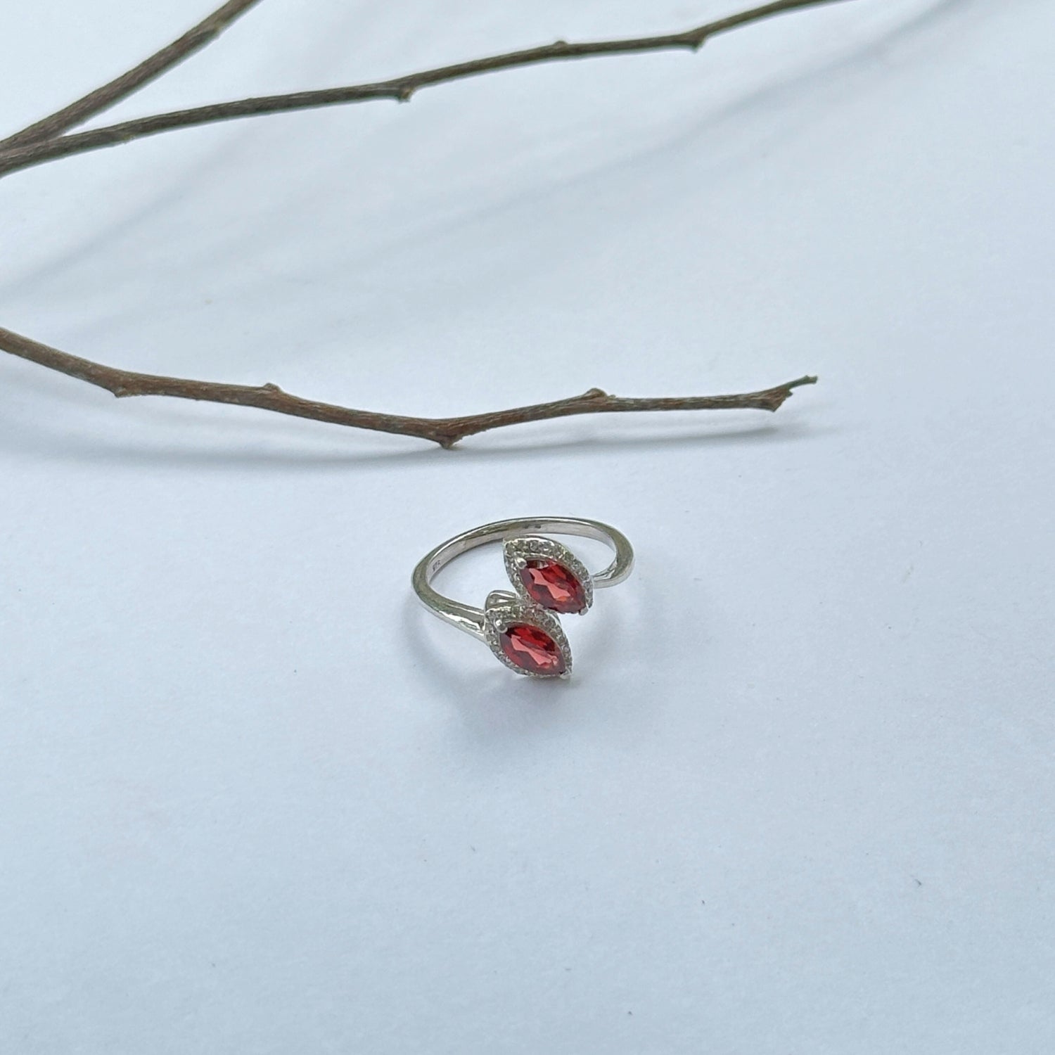 Palermo Garnet, Peridot, Blue Topaz & Citine Gemstone Silver 925 Ring
