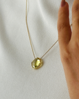 Lemon Quartz 18K Gold Pendant Necklace