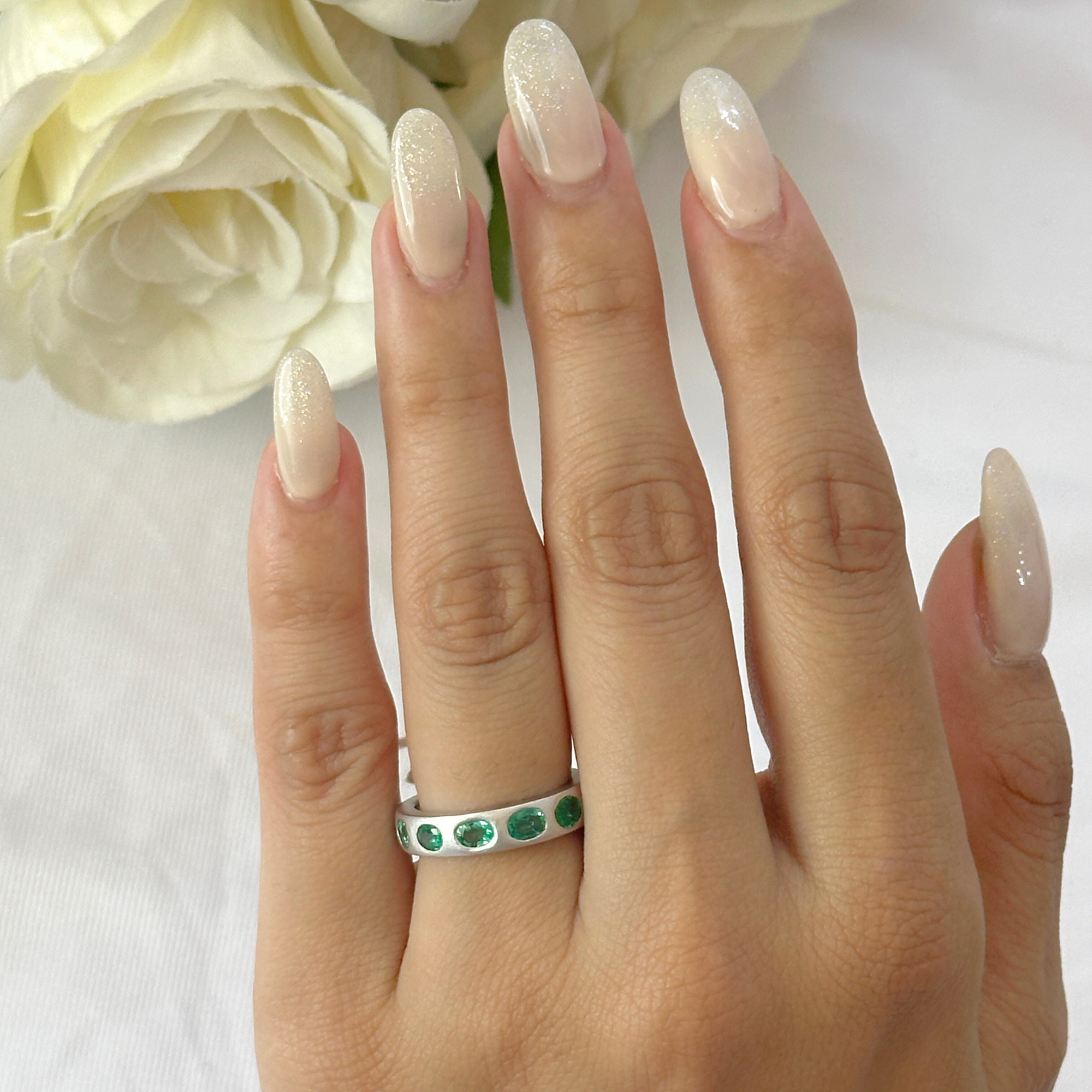 Emerald Bezel Set Ring