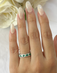 Emerald Bezel Set Ring