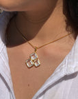 Azure Crystal 18k Gold Plated Silver 925 Pendant