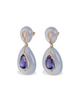 Ruka Chalcedony and Tanzanite Earrings