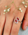 Palermo Garnet, Peridot, Blue Topaz & Citine Gemstone Silver 925 Ring