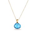 Blue Topaz 18K Gold Pendant with Diamonds