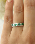 Emerald Bezel Set Ring