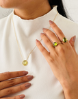 Lemon Quartz 18K Gold Pendant Necklace