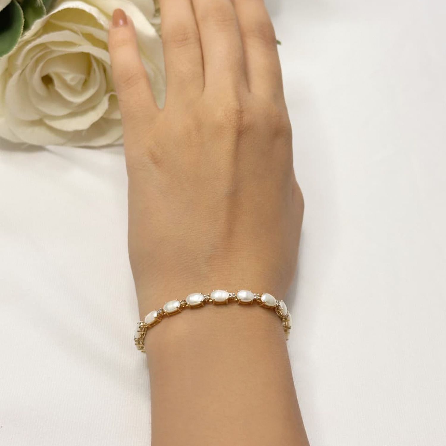 Zen Pearl & Diamond Bracelet