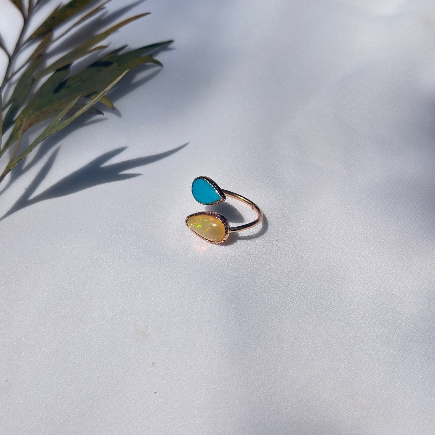 Opal and Turquoise 18K Gold Ring