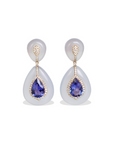 Ruka Chalcedony and Tanzanite Earrings