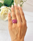 Ruby Diamond Rose Gold Cocktail Ring