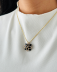 Black Onyx & Diamond 18K Gold Pendant