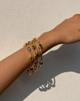 Peru Peridot 18k Gold Plated Silver Bangle