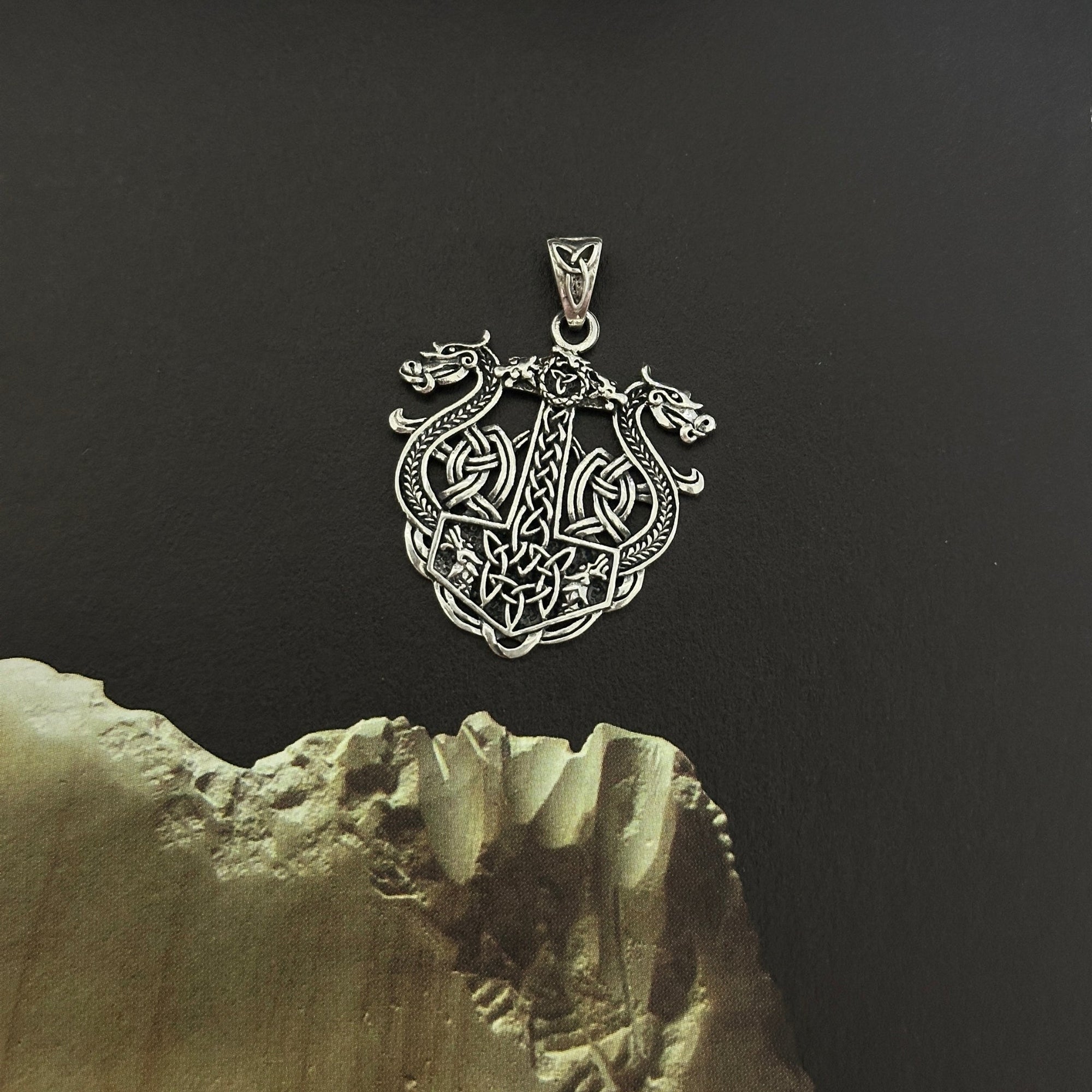 Viking Dragon Silver 925 Men's Pendant