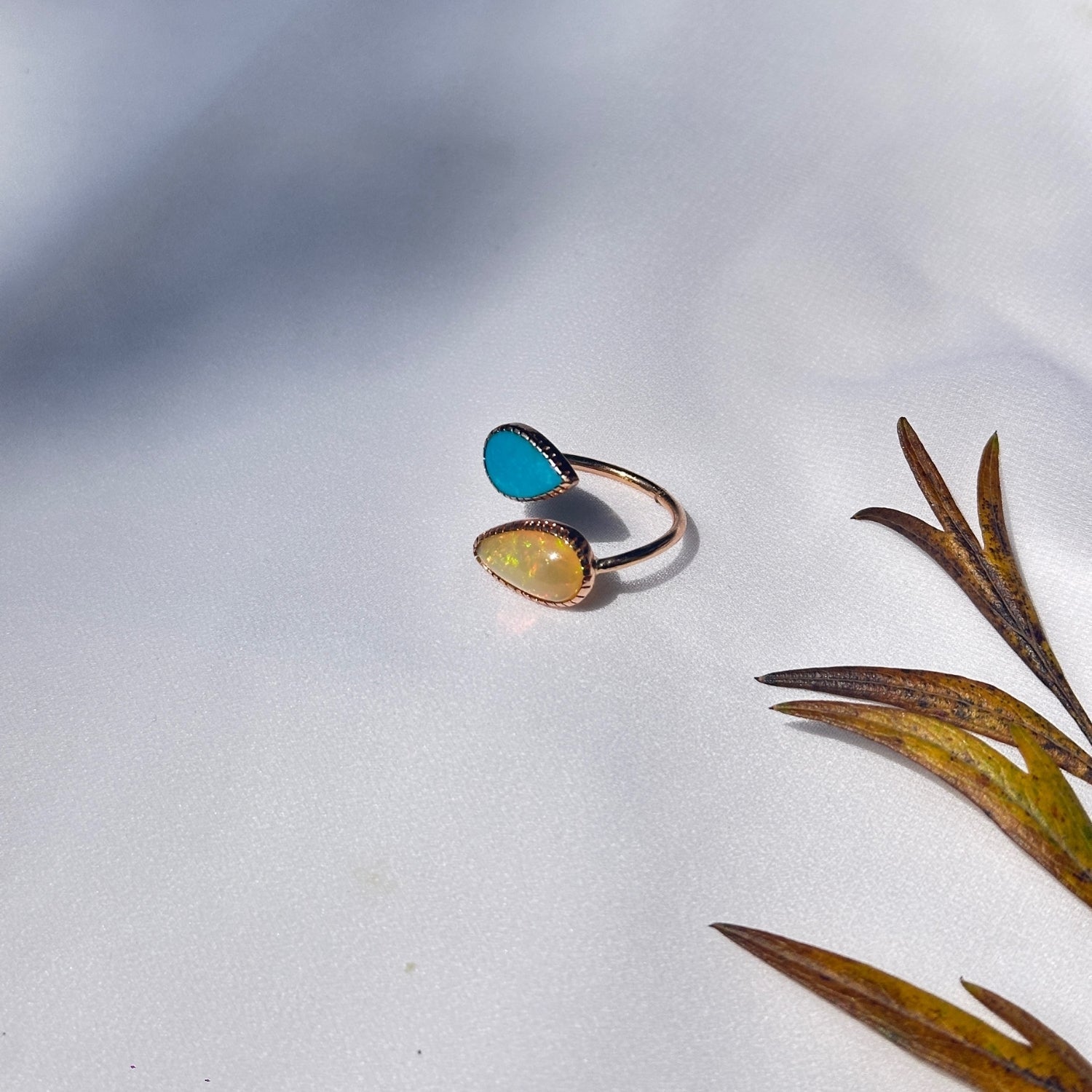 Opal and Turquoise 18K Gold Ring