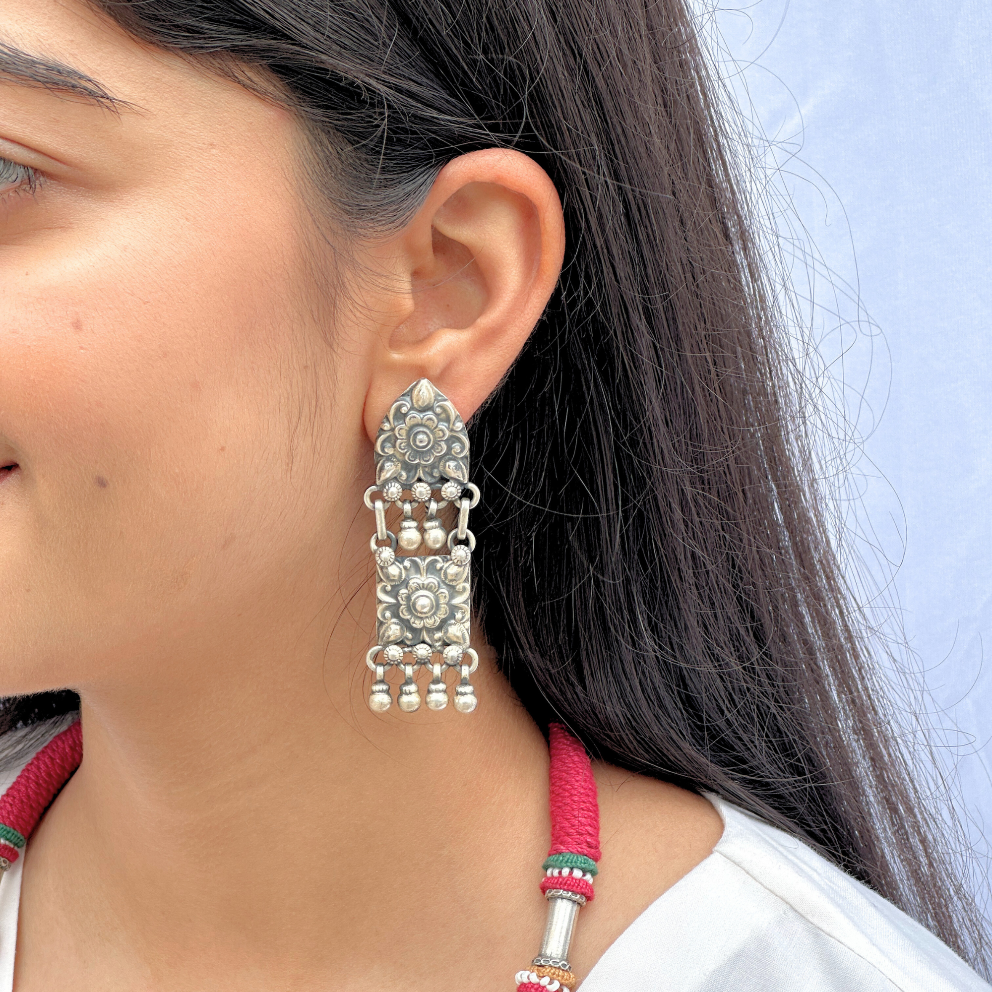 Zari Traditional Silver 925 Earrings