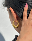 Saul Gold Plated Silver 925 Hoop Earrings