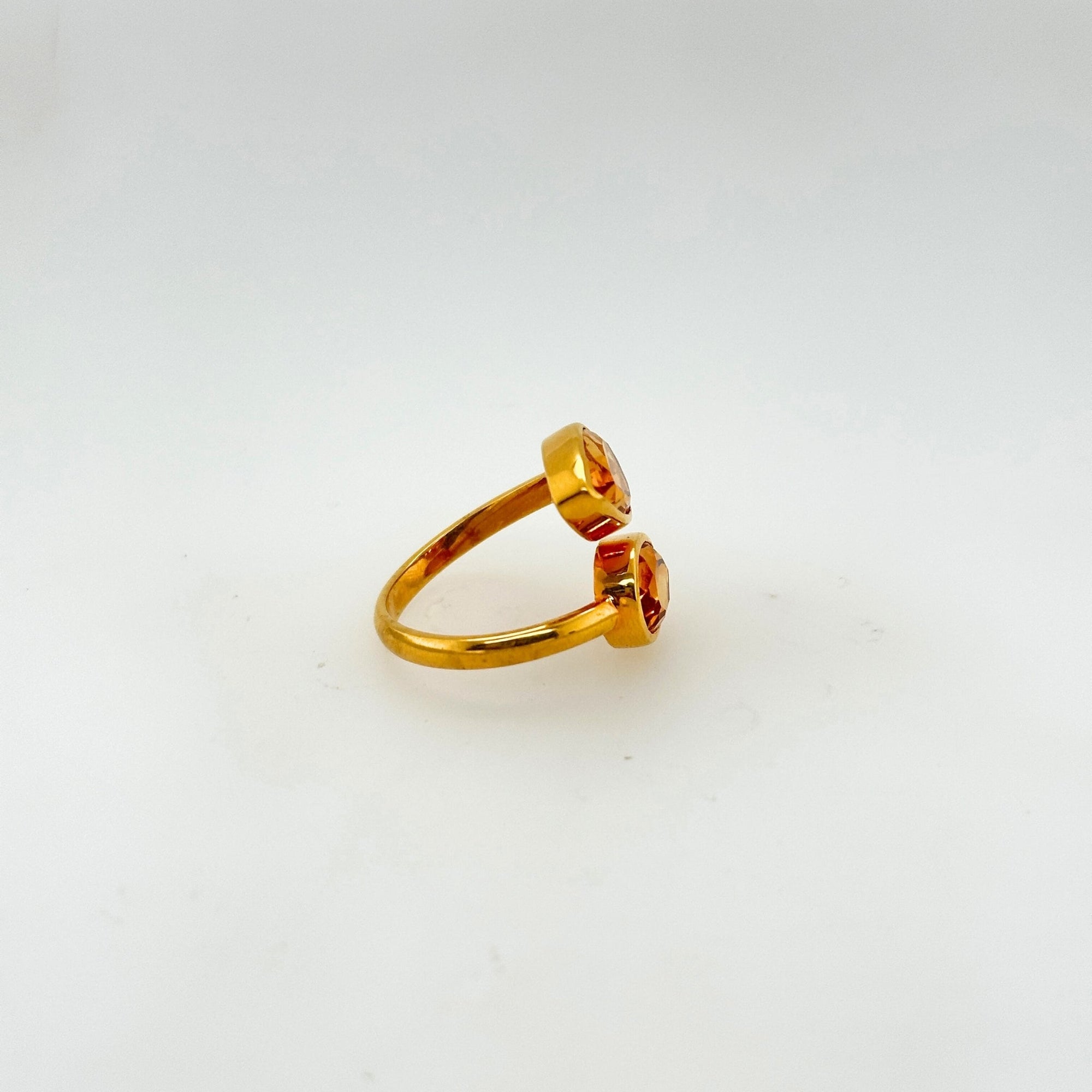 Calypso Citrine Gold Plated Silver Ring