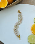 Beady Gemstone 18k Gold Plated Silver 925 Bracelet