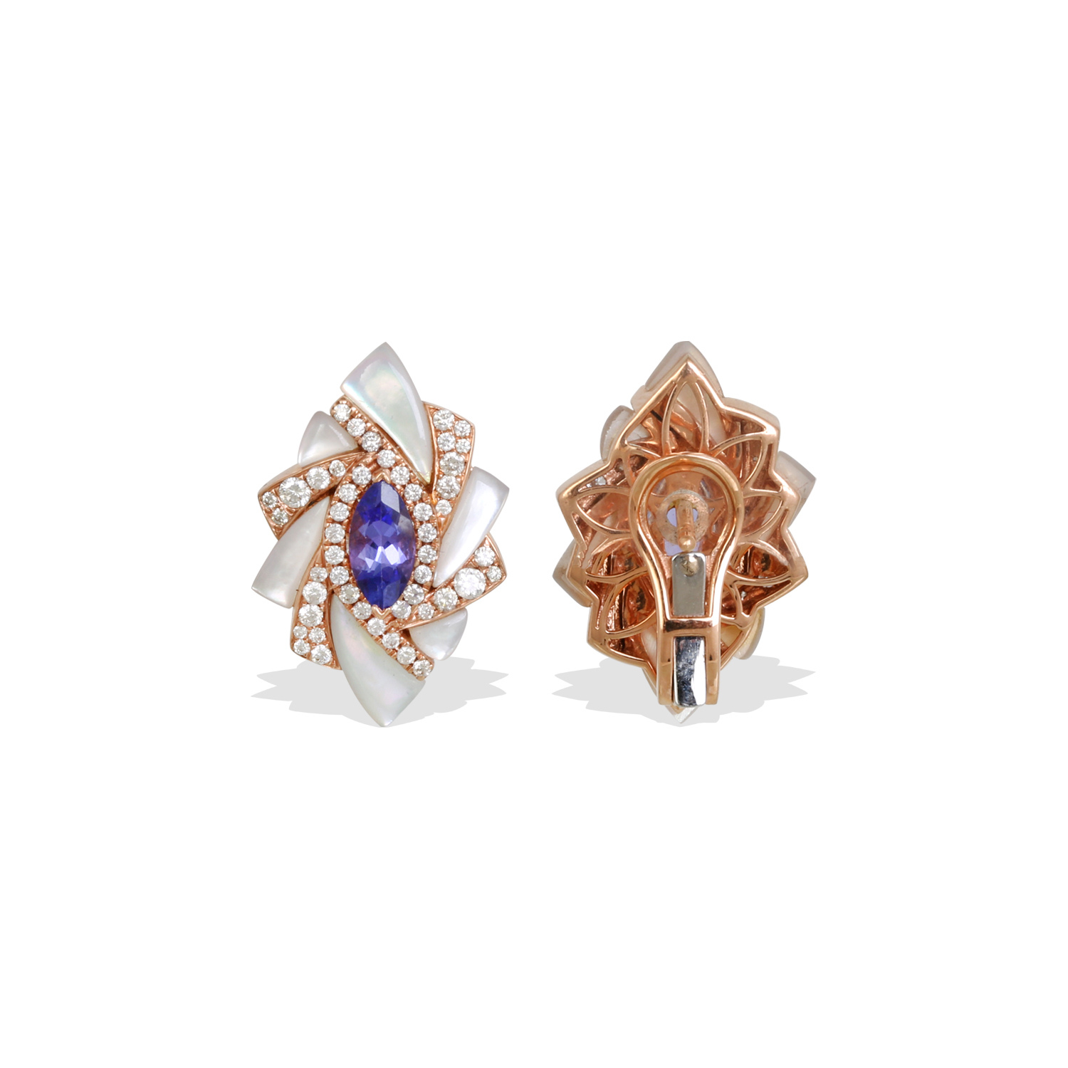 Yua Tanzanite and Mother of Pearl Earrings