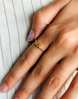 Kooshy Yellow Sapphire and Diamond Gold Plated Silver 925 Ring