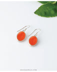 orange silver earrings
