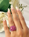 Ruby Diamond Rose Gold Cocktail Ring