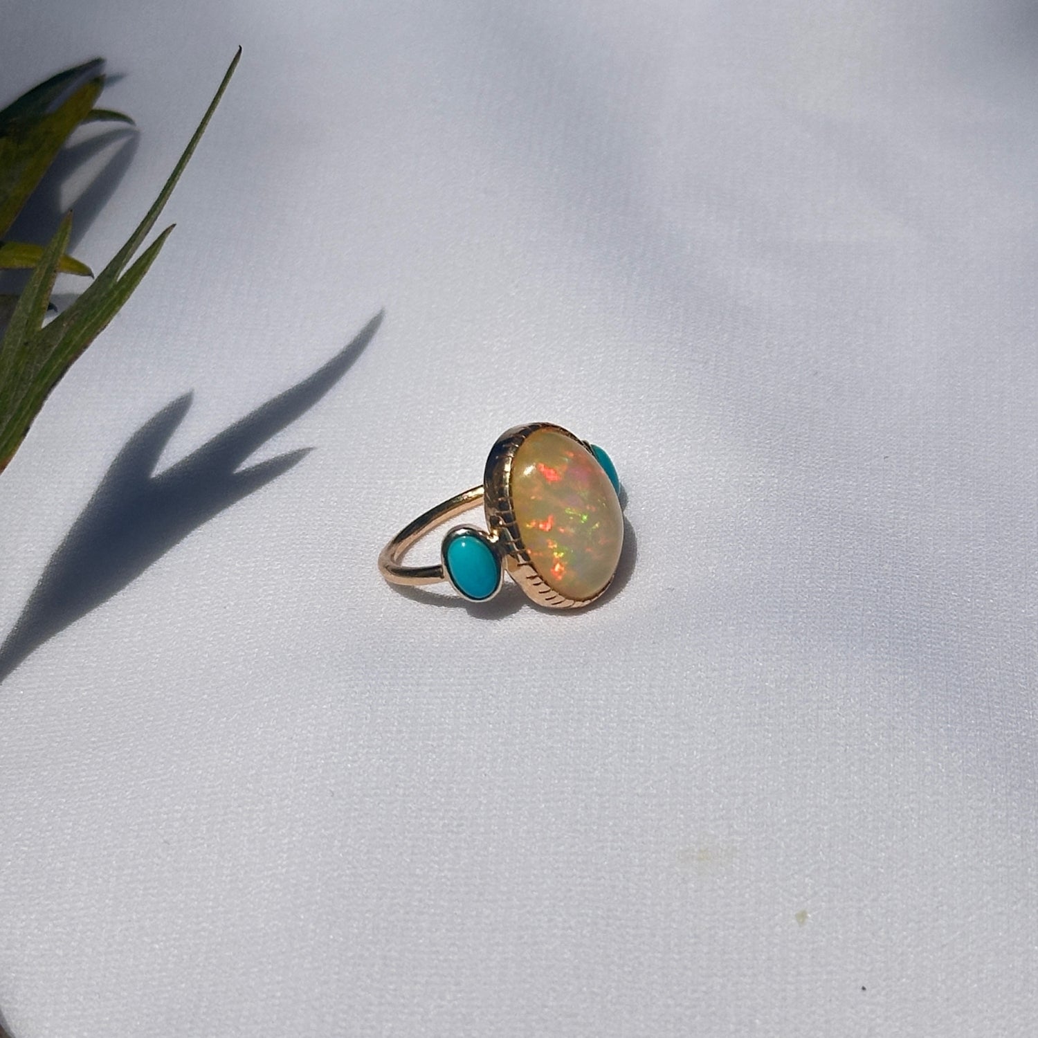 Opal & Turquoise 18K Gold Ring