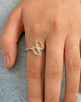 Palermo Garnet, Peridot, Blue Topaz & Citine Gemstone Silver 925 Ring
