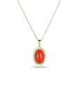 Coral & Pearl 18K Gold Pendant