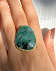 Beatriz Silver 925 Emerald Gold Plated Ring