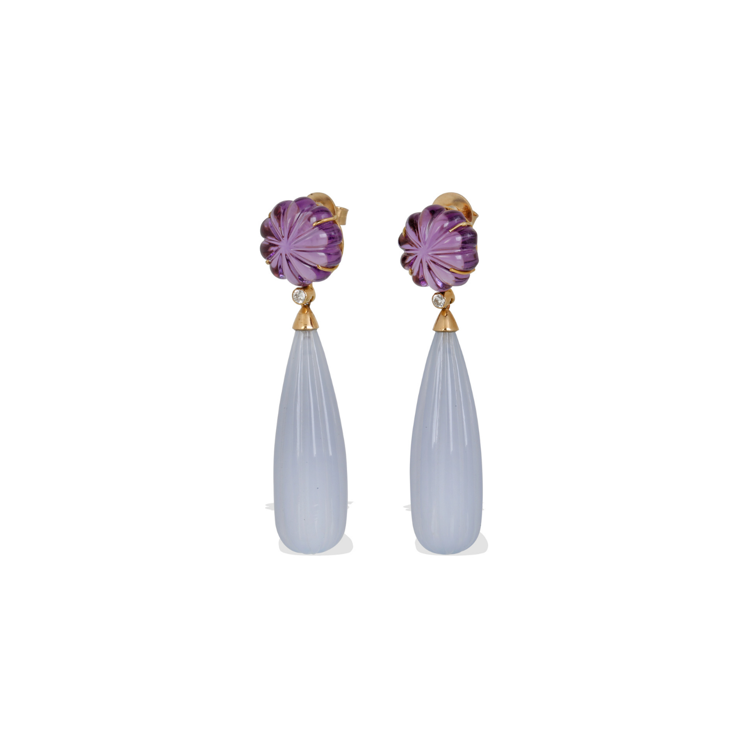 Noe Amethyst & Chalcedony Earrings