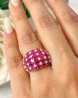 Ruby Diamond Rose Gold Cocktail Ring