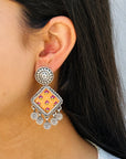 Hiral Hand Silver 925 Painted Earrings