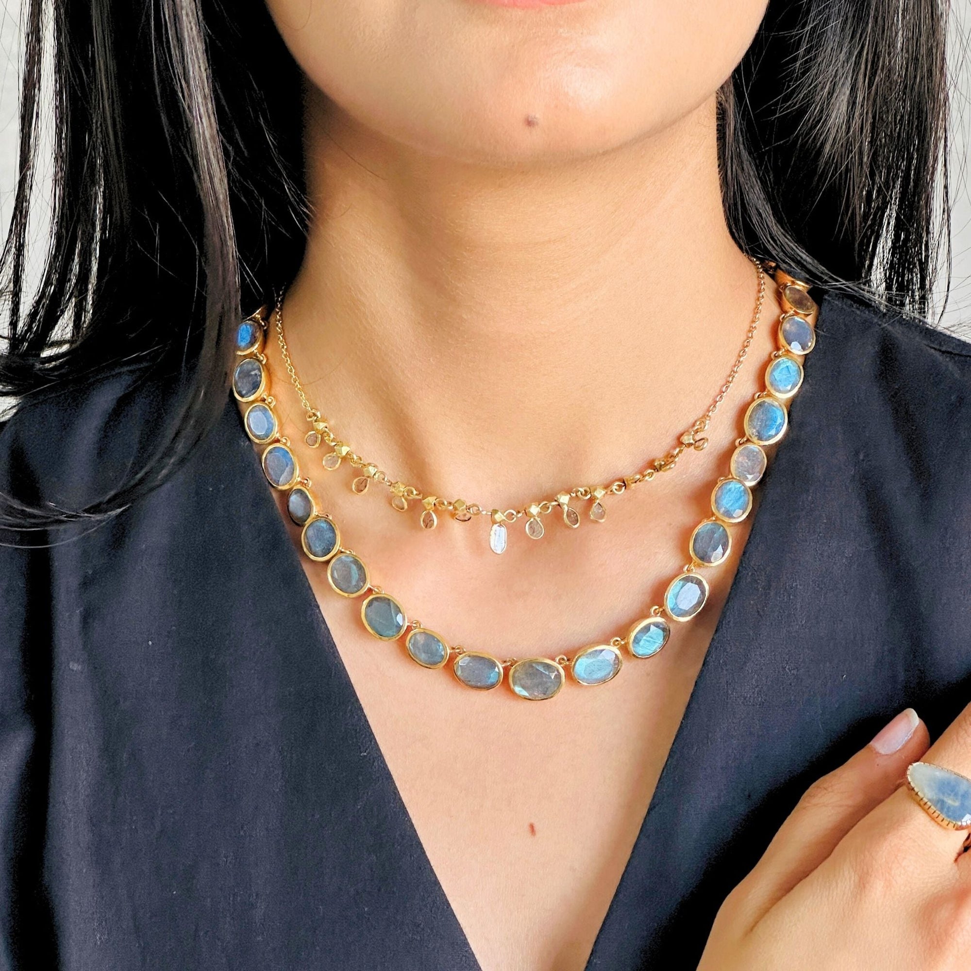 Dylan Labradorite 18K Gold Plated Silver 925 Necklace