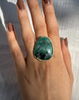Beatriz Silver 925 Emerald Gold Plated Ring