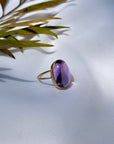 Amethyst Oval 14K Gold Ring