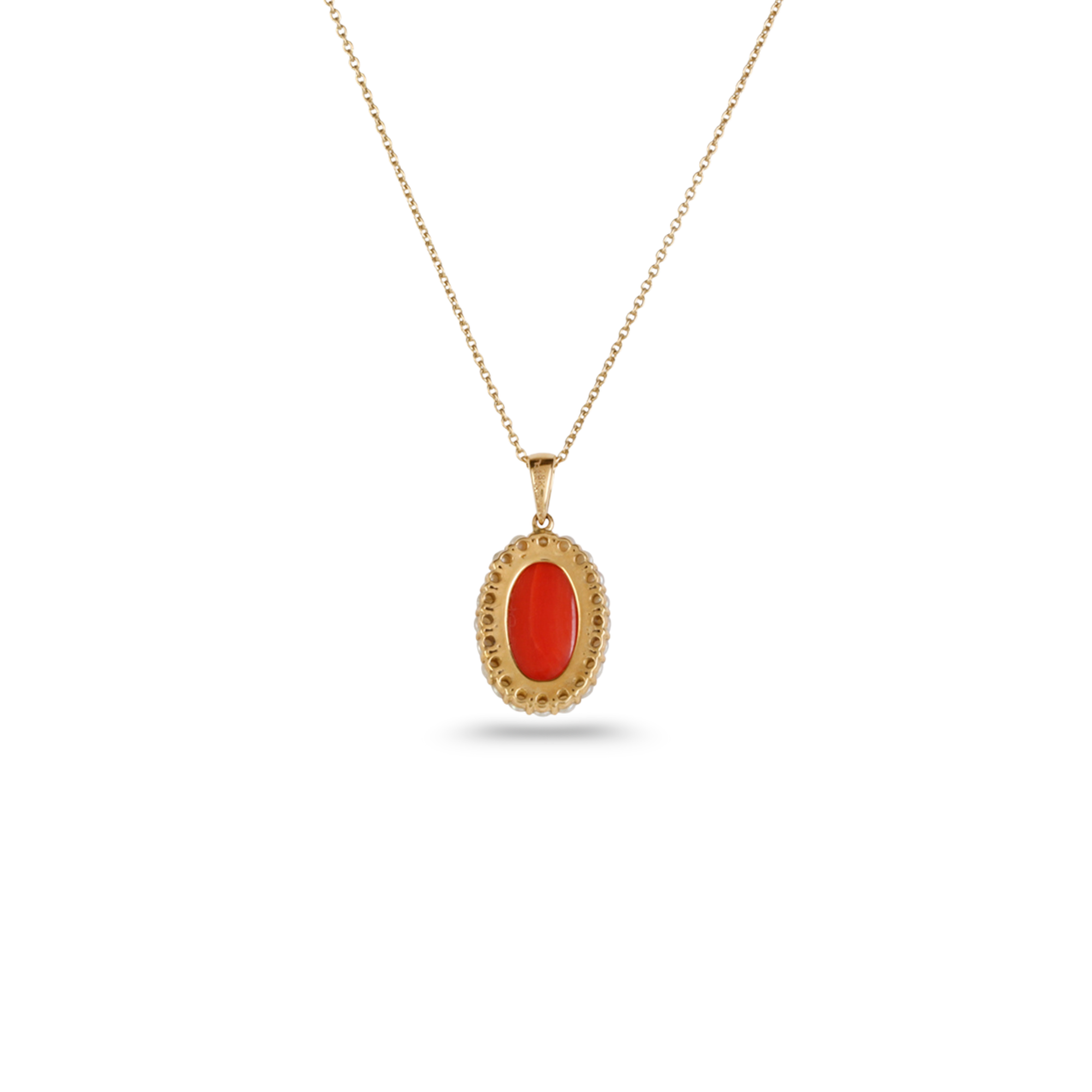 Coral & Pearl 18K Gold Pendant