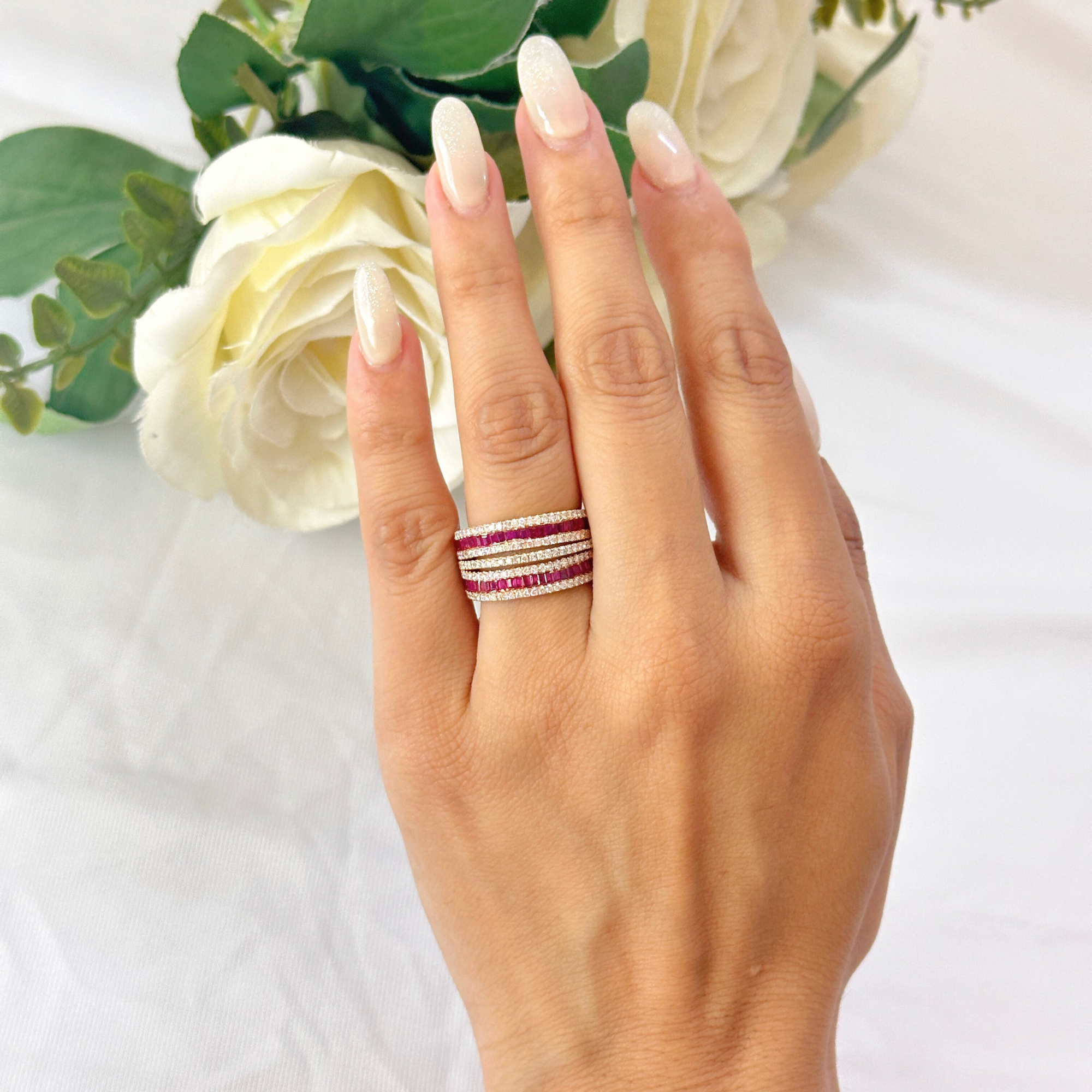 Ruby & Diamond Orbit Ring