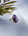 Amethyst Oval 14K Gold Ring