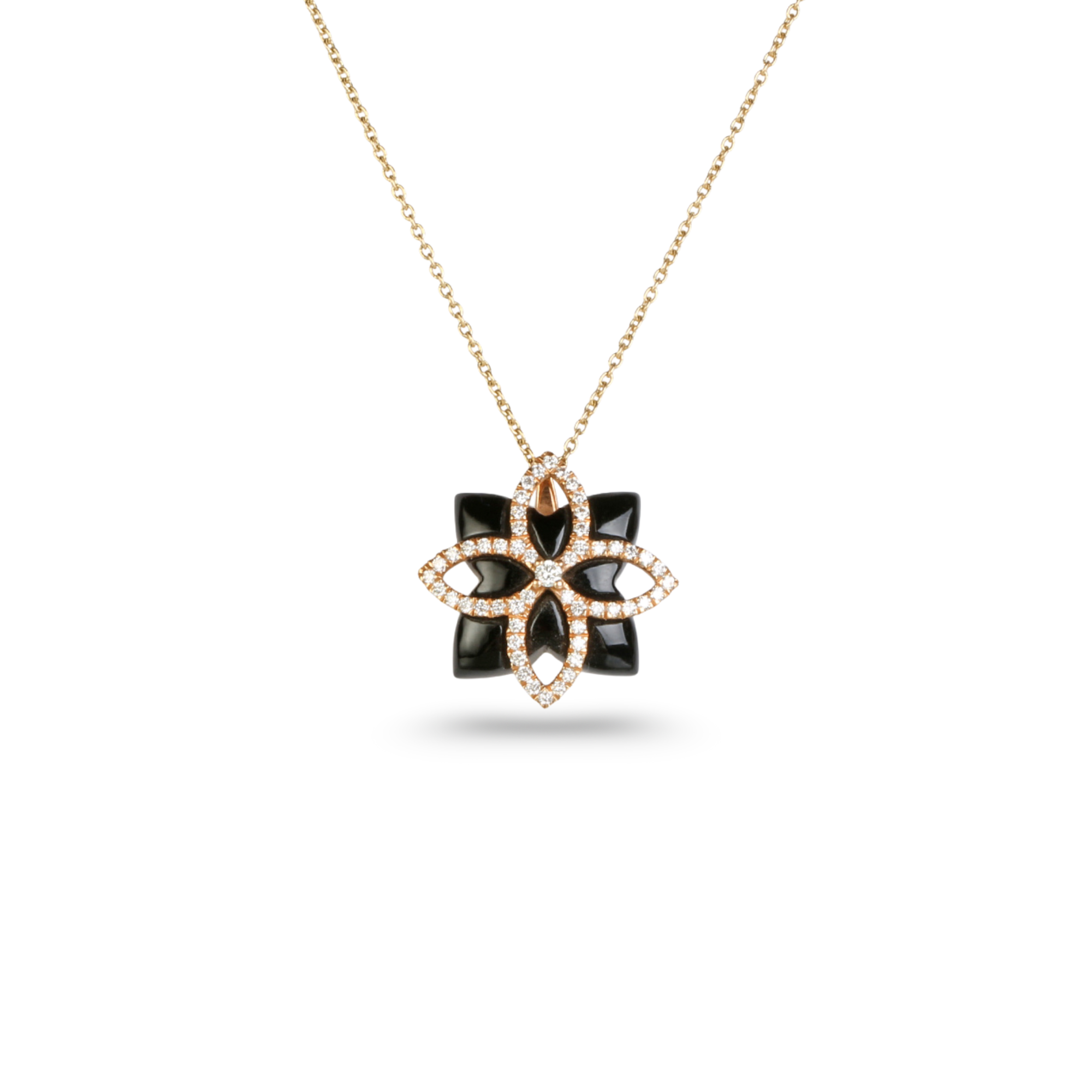 Black Onyx & Diamond 18K Gold Pendant