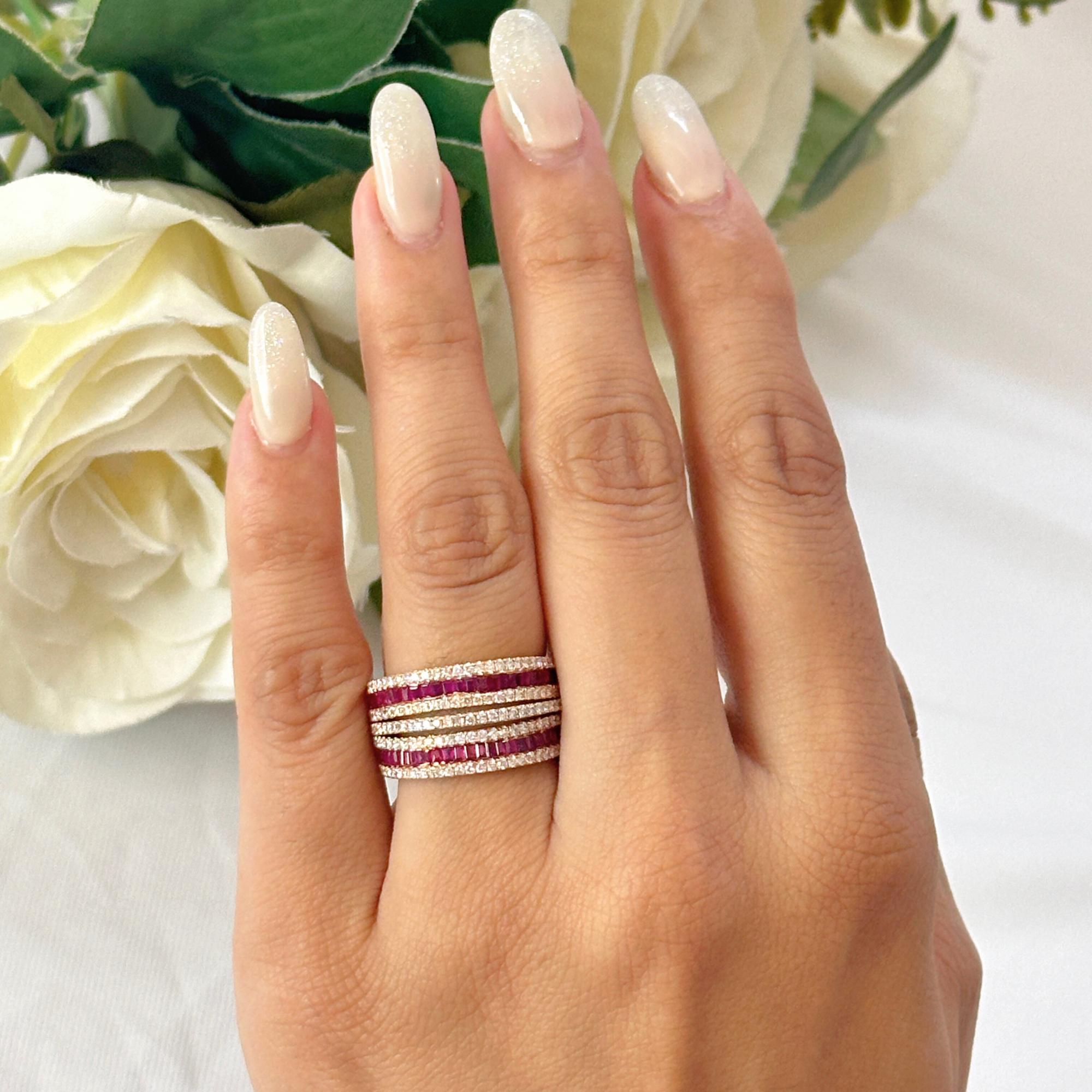 Ruby & Diamond Orbit Ring